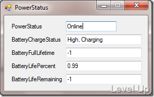 [C#][VB.NET]Check Current Power Status with SystemInformation.PowerStatus