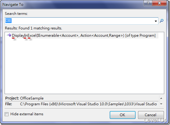 [Visual Studio]Visual Studio 2010 New Feature - Navigate To