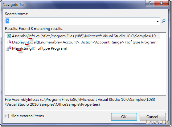 [Visual Studio]Visual Studio 2010 New Feature - Navigate To