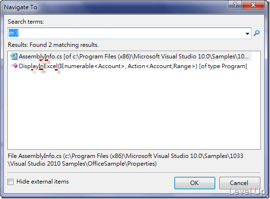 [Visual Studio]Visual Studio 2010 New Feature - Navigate To