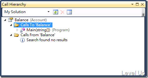 [Visual Studio]Visual Studio 2010 New Feature - Call Hierarchy