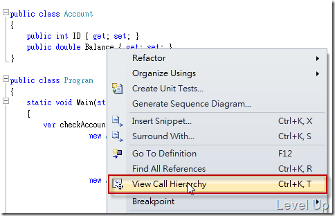 [Visual Studio]Visual Studio 2010 New Feature - Call Hierarchy