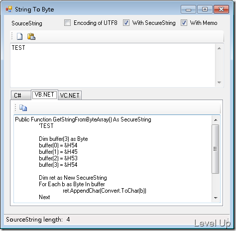 [Software]StringToByte - A Little Tool to Convert Strings to Byte()