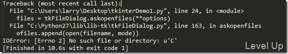 Tkinter's tkFileDialog