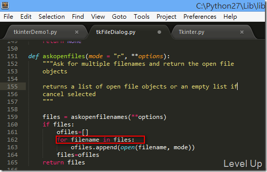 Tkinter's tkFileDialog