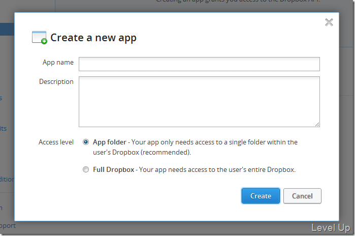 DropBox Development Series - Applying for an App Key and App Secret