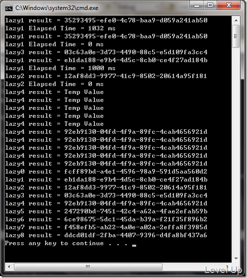 [C#]LevelUp.Lazy
