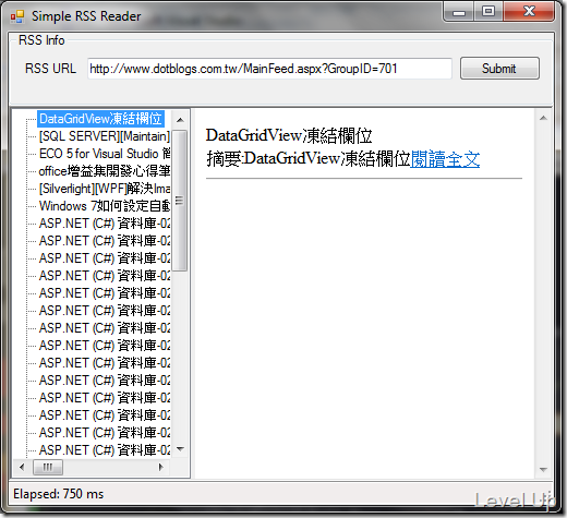 [C#]Reading RSS Data