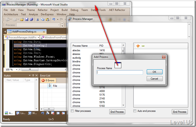 [C#]Get the Window Under the Mouse Cursor and Its Process Name