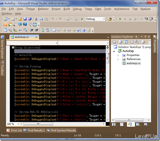 [Visual Studio][C#]How to Customize Debug and Watch Messages for Built-in BCL Classes