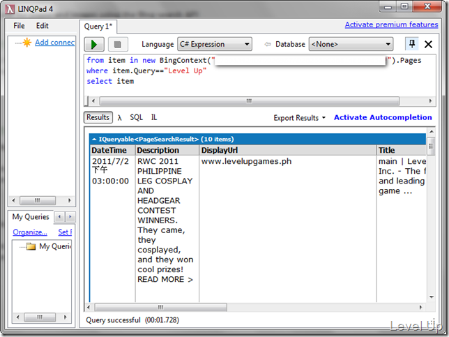 [C#][Linq]BLinq - Linq To Bing