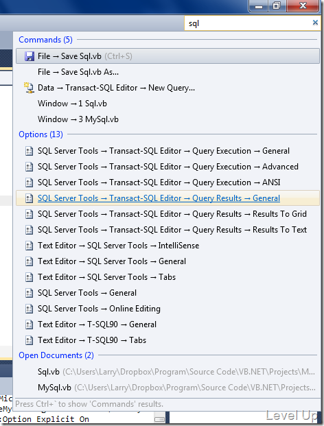 [Visual Studio]Visual Studio 2011 Preview New Feature - Quick Launch