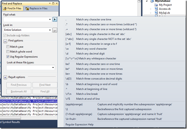 [Visual Studio]Visual Studio 2011 Preview New Feature - .NET Framework regular expressions