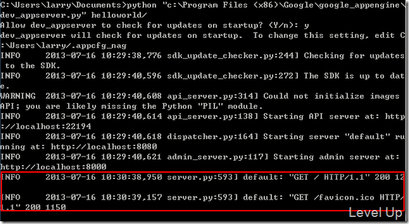 Run Google App Engine's application with dev_appserver.py