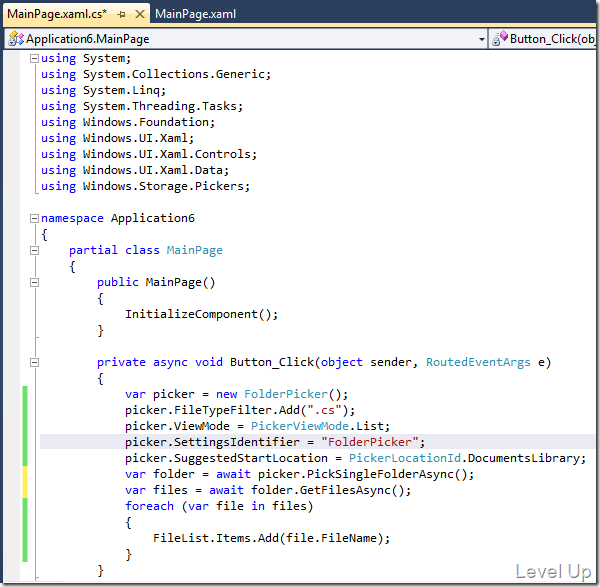[WinRT][C#]Windows.Storage.Pickers.FolderPicker