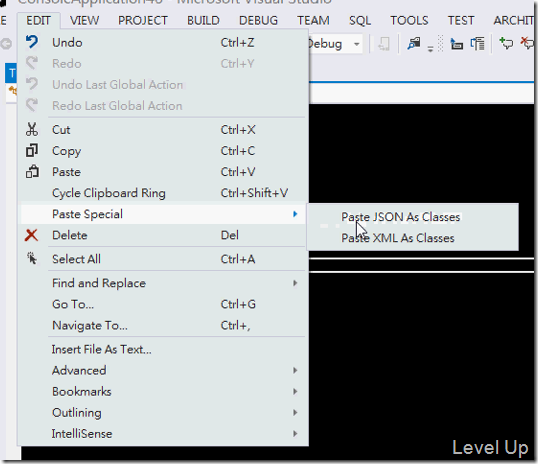 [Visual Studio]Paste XML and JSON Directly as Classes with Visual Studio 2012's Paste Special