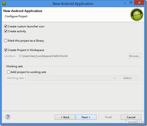 Create your first android app with eclipse