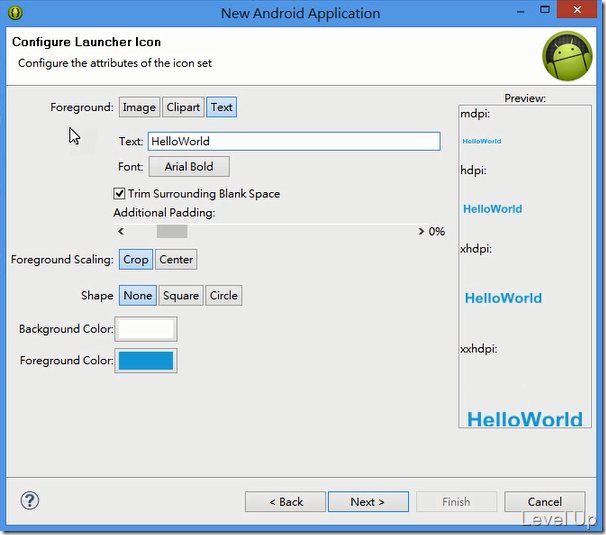 Create your first android app with eclipse