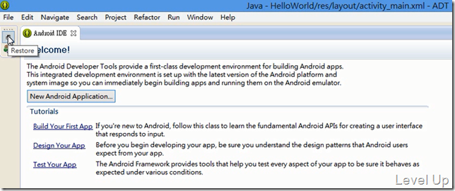 Create your first android app with eclipse