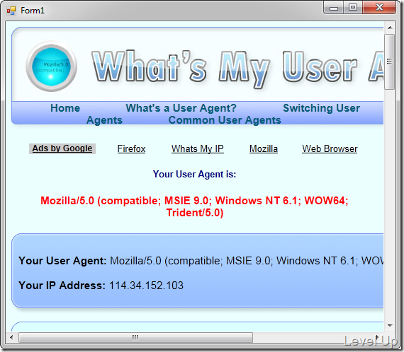 [C#]Set the User Agent Version for the WebBrowser Control