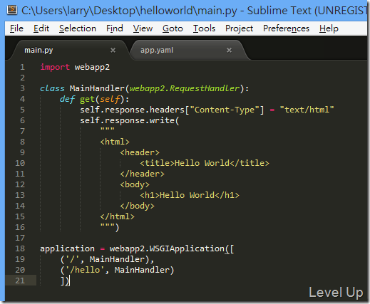 GAE's webapp_webapp2 framework