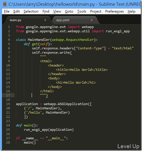 GAE's webapp_webapp2 framework
