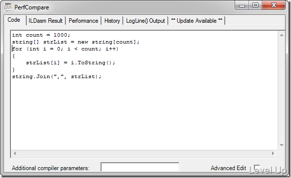 [Software]PerfCompare - A C# micro-benchmarking and performance analysis tool