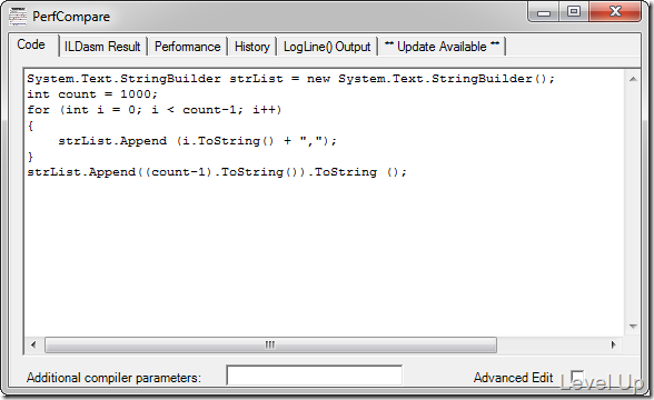 [Software]PerfCompare - A C# micro-benchmarking and performance analysis tool