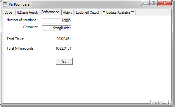 [Software]PerfCompare - A C# micro-benchmarking and performance analysis tool
