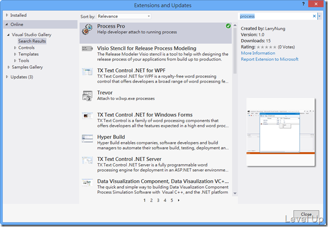 [Visual Studio]Process Pro Extension v1.0