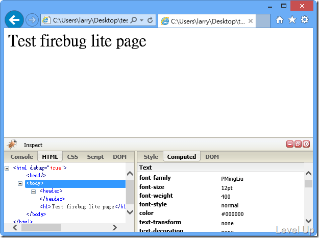 How to Use Firebug Lite to Help Debug Web Pages