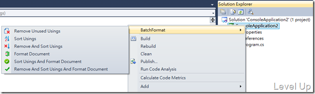 [.NET Resource][Visual Studio]Batch-Format Code and Organize Usings with BatchFormat