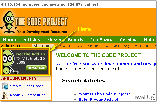 [.NET Resource][Visual Studio]The Code Project Add-In for Visual Studio 2008