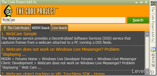 [.NET Resource][Visual Studio]The Code Project Add-In for Visual Studio 2008