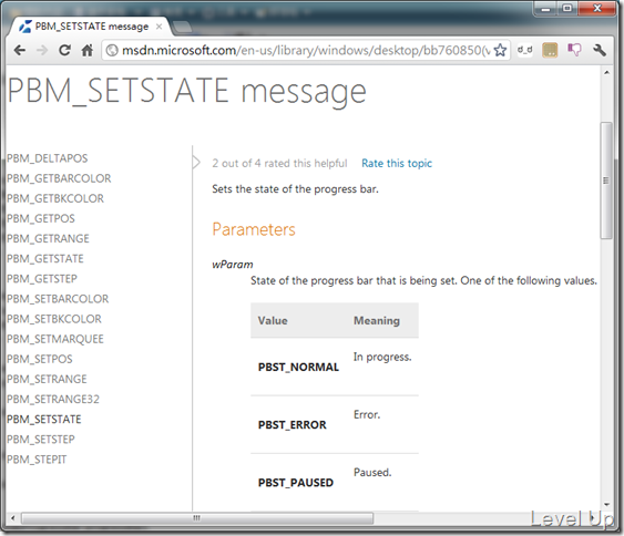 [C#]Set Windows 7 Progress Bar's State