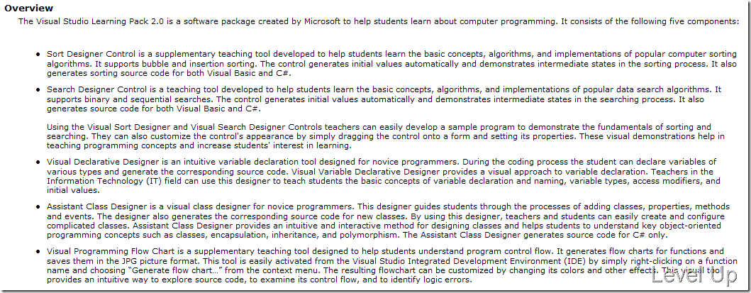 [.NET Resource]Microsoft Visual Studio Learning Pack 2.0 - A Learning Tool for .NET Beginners