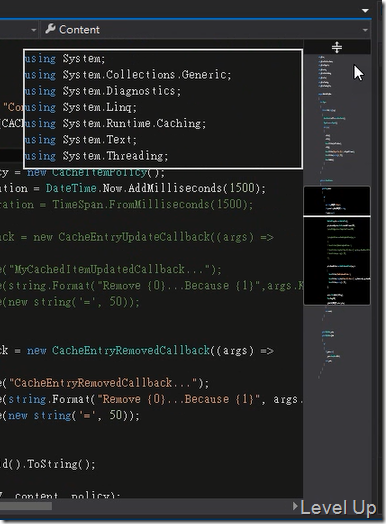 Visual Studio 2013 Preview New Feature - Enhanced Scroll Bar
