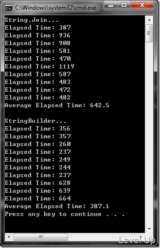 [Performance][C#]Performance Comparison of StringBuilder vs String.Join for Concatenation