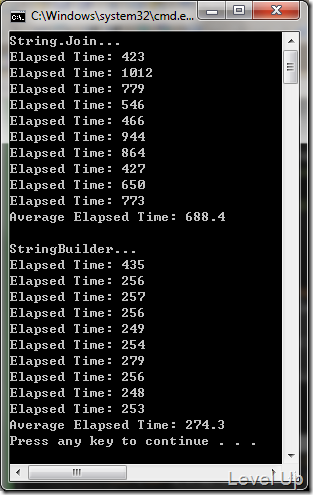 [Performance][C#]Performance Comparison of StringBuilder vs String.Join for Concatenation