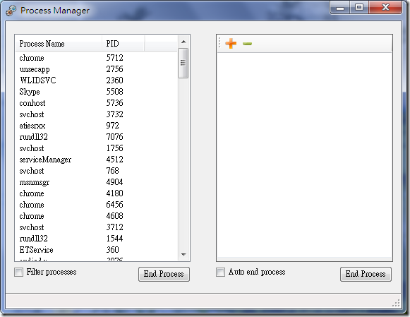 [IADP]Process Manager 1.1 - A Tool to Filter and Kill Processes