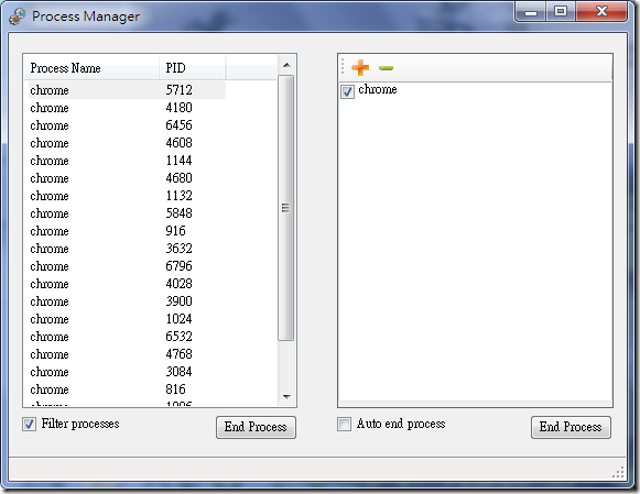 [IADP]Process Manager 1.1 - A Tool to Filter and Kill Processes
