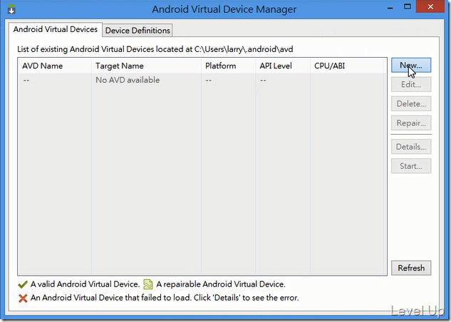 Managing AVDs with AVD Manager