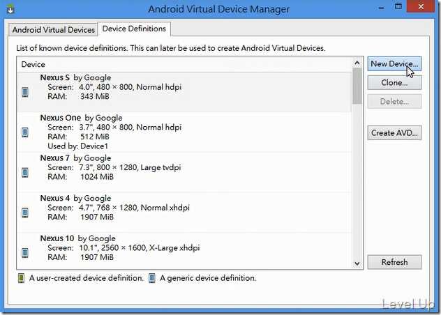 Managing AVDs with AVD Manager