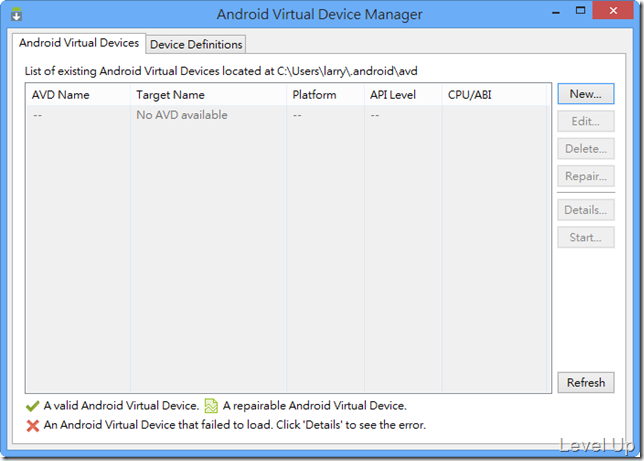 Managing AVDs with AVD Manager