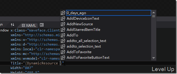 Visual Studio 2013 RC New Feature - XAML Editor's enhanced intelliSense