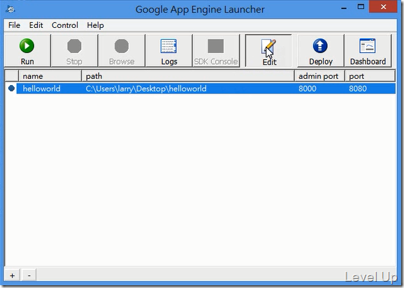 Deploy application to cloud with Google App Engine Launcher