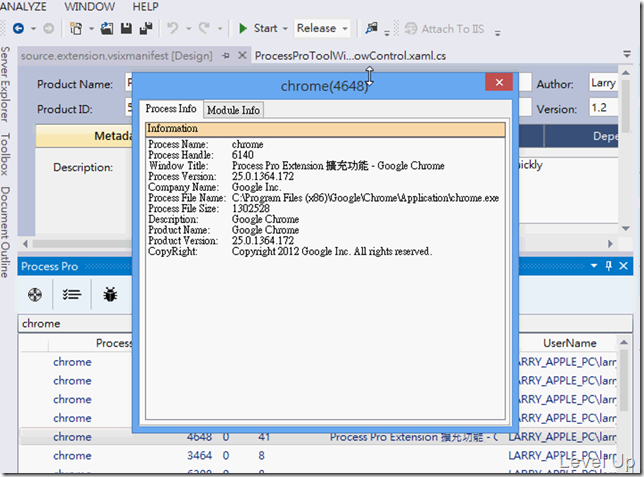 [Visual Studio]Process Pro Extension v1.2