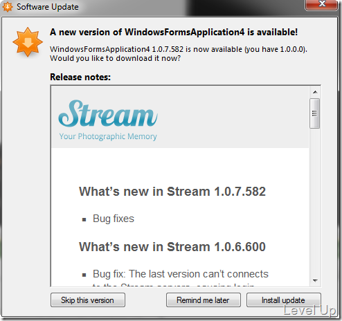 [C#]Add an Auto-Update Mechanism to Your App with NetSparkle