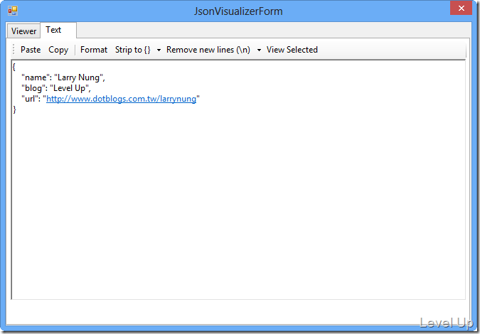 [Visual Studio]View JSON Strings with JSON Viewer