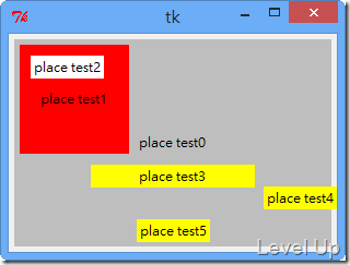 Tkinter's place geometry manager
